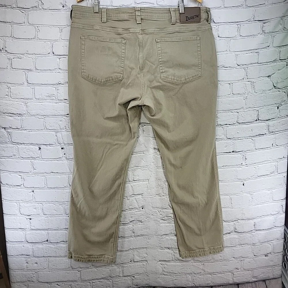 Duluth Trading Flex Fire Hose Slim Fit Mens Sz 40X30 Tan Pants Flaw Tiny Spots‎